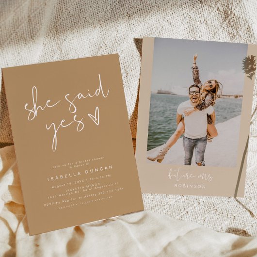 インディボホーシェーYesモダンブライダルシャワー 招待状