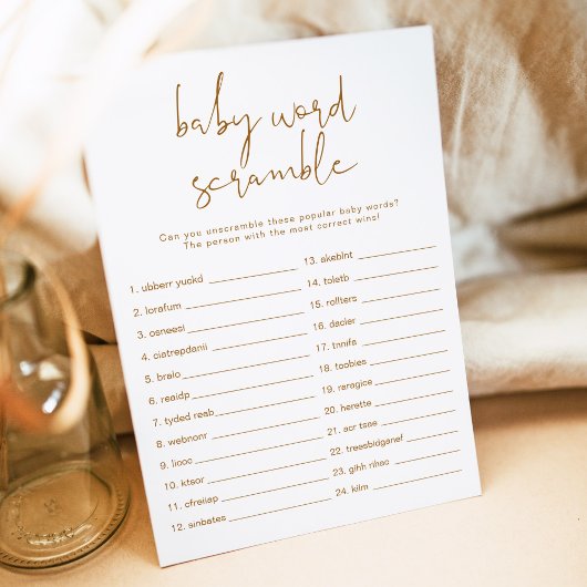 インディボホ燃えたオレンジベビー単語スクランブルゲームI 招待状