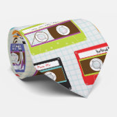 インディミックステープレトロ80sカセットテープパターン ネクタイ (ロール)