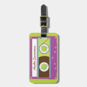 インディミックステープレトロ80sカセットテープパターン ラゲッジタグ (正面縦)