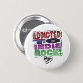 インディロックおもしろいミュージックアート中毒 缶バッジ (正面&裏面)