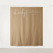 インディーズ ボホ アーストーン ベビーシャワー フォト タペストリー (正面)