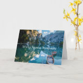 インディーフティーム悔やみや弔慰ランドスケープマウンテンレイクボート カード (黄色い花)