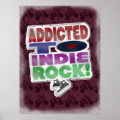 インディーロック中毒者のためのエピックで楽しい音楽スローガン ポスター (正面)