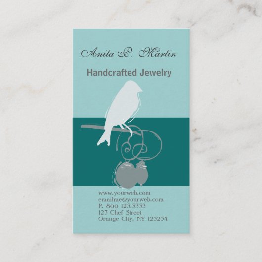 インディ手作りジュエリーデザイナービーズアーティスト 名刺 (正面)