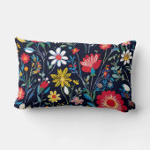 インディ鮮やか花柄ピロー ランバークッション (裏面)