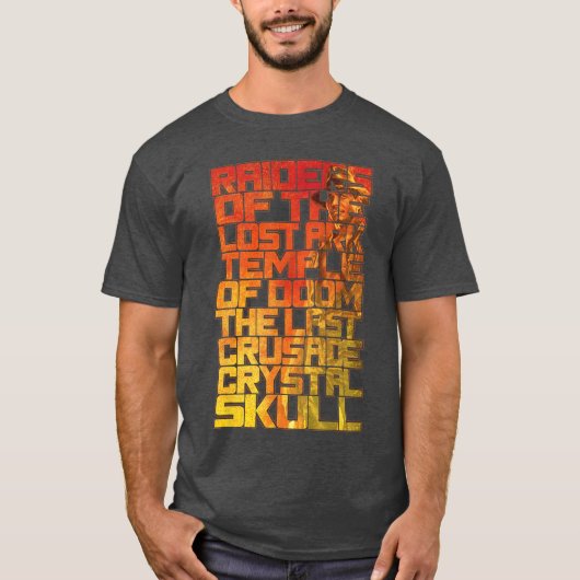 インディ・ジョーンズ+失われたアーク+映画+タイトル+スタック Tシャツ (正面)