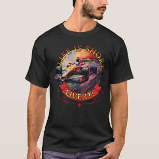 インディ ライフ イズ ショート ライブ イット インディ500 モチベーション レース Tシャツ