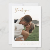 インディBoho Burnt Orange Photo 結婚's Thank You 招待状 (正面)