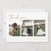 インディBoho Burnt Orange Photo 結婚's Thank You 招待状 (正面)