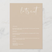 インディBoho Earthトーンベージュ5x7"レッツメニュ食べー メニュー (正面)