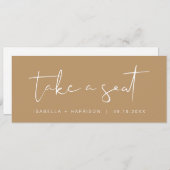 インディBoho Earth Tone Take a Seat Header Card 招待状 (正面/裏面)