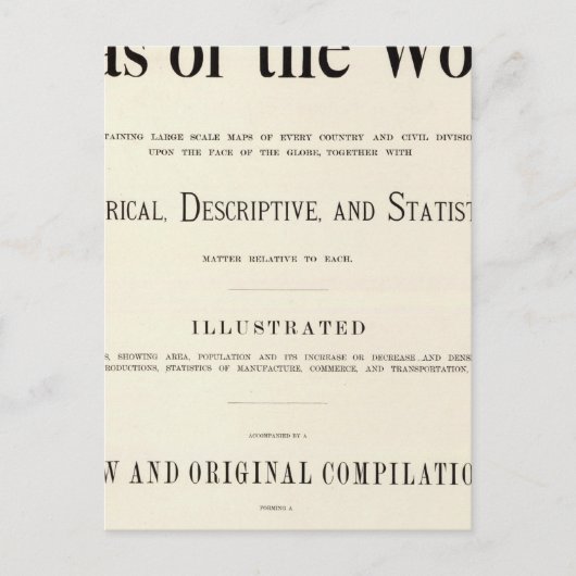 インデックス付きアトラスのタイトルページ ポストカード (正面)