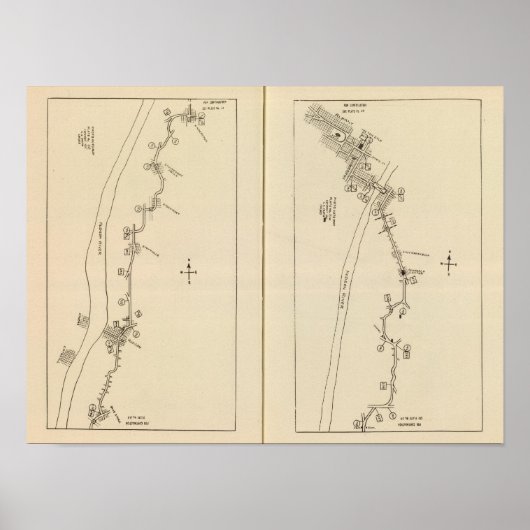 インデックス地図Columbia County Rensselaer County NY ポスター (正面)