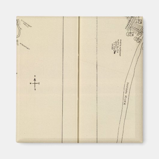 インデックス地図Columbia County Rensselaer County NY マグネット (正面)