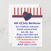 インデペンデンスデイカスタムパーティの招待状 招待状 (正面/裏面)