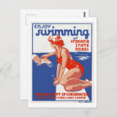 インデ楽しむィアナ州パークスヴィンテージ ポストカード (正面/裏面)