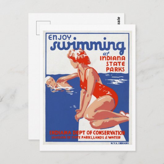 インデ楽しむィアナ州パークスヴィンテージ ポストカード (正面/裏面)