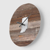 インデ素朴ィアナ（茶色の板） ラージ壁時計 (傾斜)