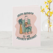 イントお気に入りのロバーおもしろいト誕生日 カード (黄色い花)