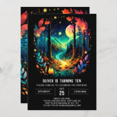 イントゥザウッズアドベンチャーアワイエレガントツ誕生日 招待状 (正面/裏面)