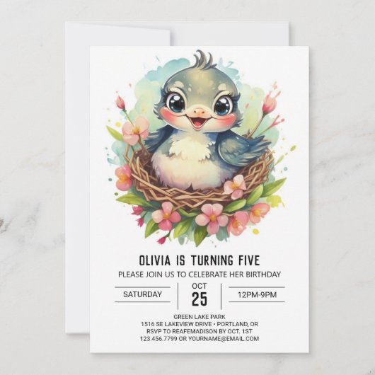 イントゥザウッズコライブリバード誕生日 招待状 (正面)