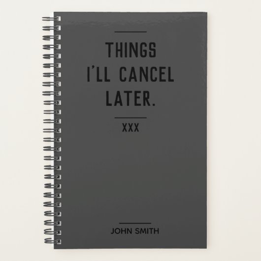 イントパーソナライズされたロバート用の皮肉なグレープランナー プランナー手帳 (正面)