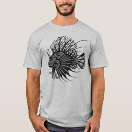 イントリケート トライバル マンダラ ライオン フィッシュ オルネート Tシャツ