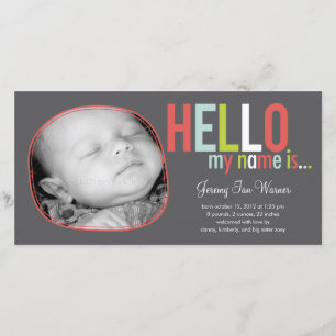 イントロダクションモダンベビー誕生のお知らせ 案内状