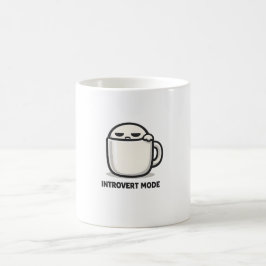 イントロバートモードオン - かわいい疲れたキャラクターのコーヒーミュー コーヒーマグカップ