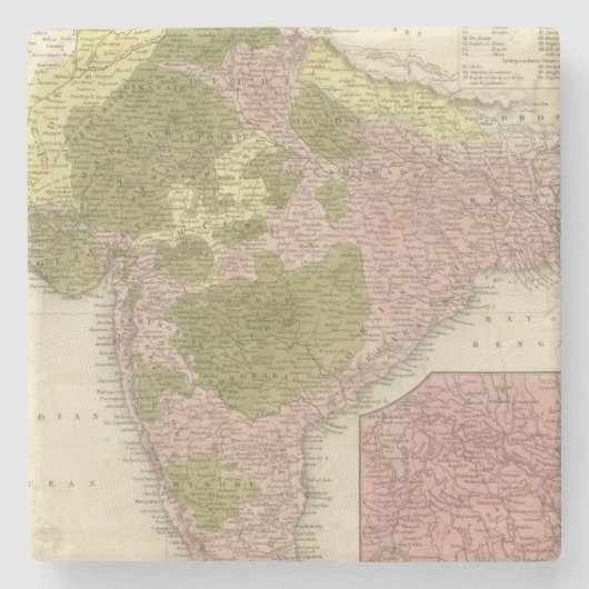 インドおよびスリランカ ストーンコースター (正面)