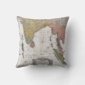 インドおよび東南アジアの1748年のHomannの相続人の地図 クッション (裏面)