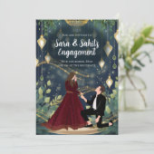 インドでの婚約のお知らせ 結婚指輪の交換式にご招待します 招待状 (スタンド正面)