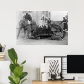 インドで象に乗る男たち写真:インド ポスター (ホームオフィス)