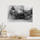 インドで象に乗る男たち写真:インド ポスター (キッチン)