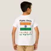 インドとインディアン国旗の名前 Tシャツ (裏面フル)