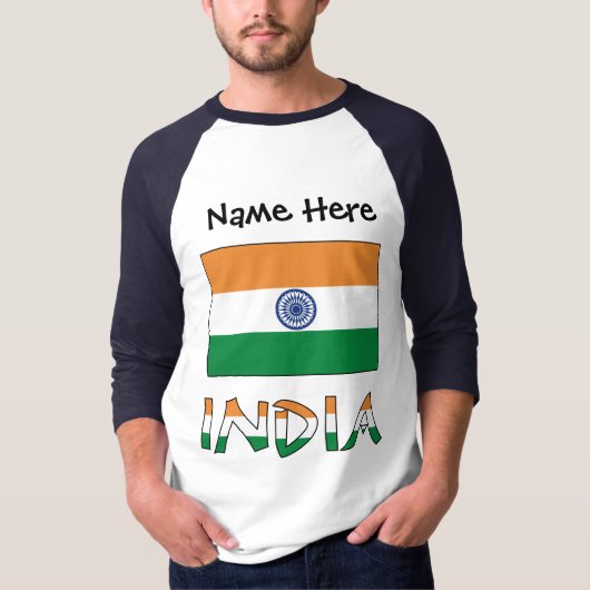 インドとインディアン国旗の名前 Tシャツ