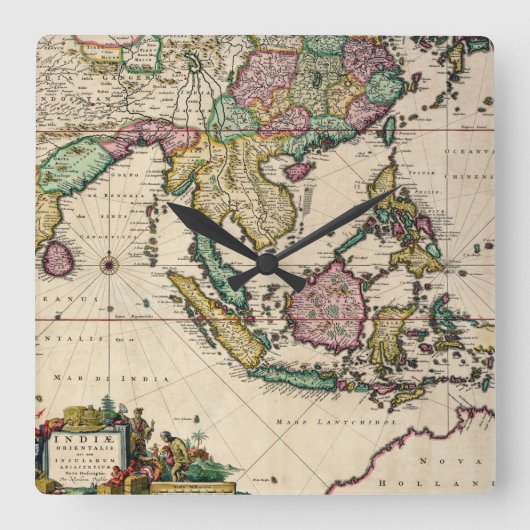 インドとセイロンからオーストラリア スクエア壁時計 (正面)