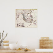 インドと東インディの地図 ポスター (キッチン)