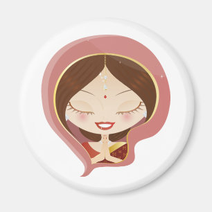インドに女性の祈ること マグネット