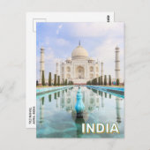 インドのアグラでTaj Mahal ポストカード (正面/裏面)