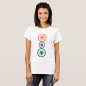 インドのアショカチャクラ配置 Tシャツ (正面フル)