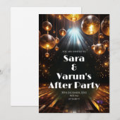 インドのウェディングアフターパーティーのご案内　デジタルウェディング 招待状 (正面/裏面)