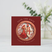 インドのウェディングカップル 保存日付 セーブザデート (スタンド正面)