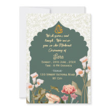 インドのウェディング　ヘナ式の儀式　招待状