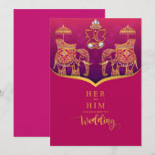 インドのウェディング 招待状 (正面/裏面)