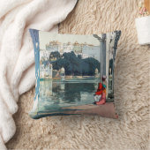 インドのウダイプール城、吉田博 クッション (ブランケット)