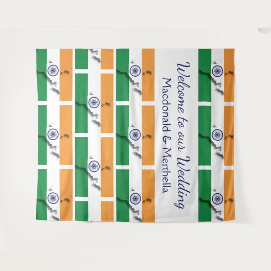 インドのオーダーメイド国旗 タペストリー (正面(横))