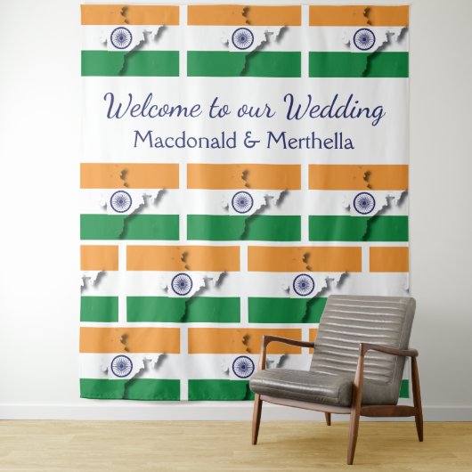 インドのオーダーメイド国旗 タペストリー (インサイチュ)