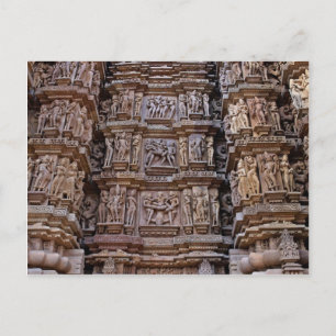 インドのカジュラホ寺院 ポストカード